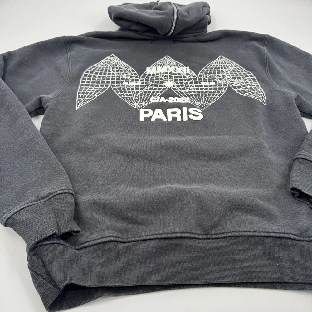Jordan Flight Tour Paris Hoodie Mens Small Black Graphic Pullover DQ7544-045